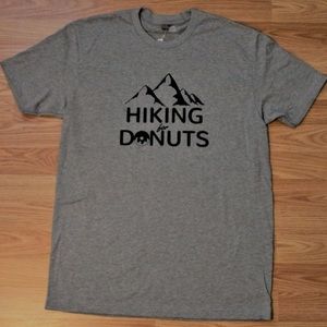 Hiking for donuts. Unisex. Screen printed design.